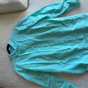 J. McLaughlin Turquoise Long-Sleeve Button-Down Shirt